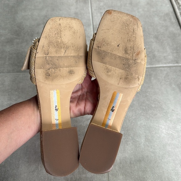 *Like New*Sam Edelman Deacon Beaded Slide -  Bleached Beechwood Weave - Size 9.5 - Picture 8 of 9